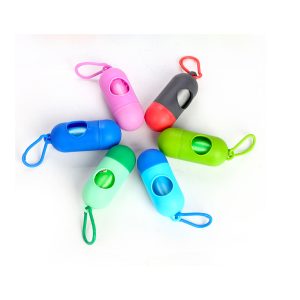 Dog Poop Waste Bags - Main Dog poop waste bag holders and rolls on a white background