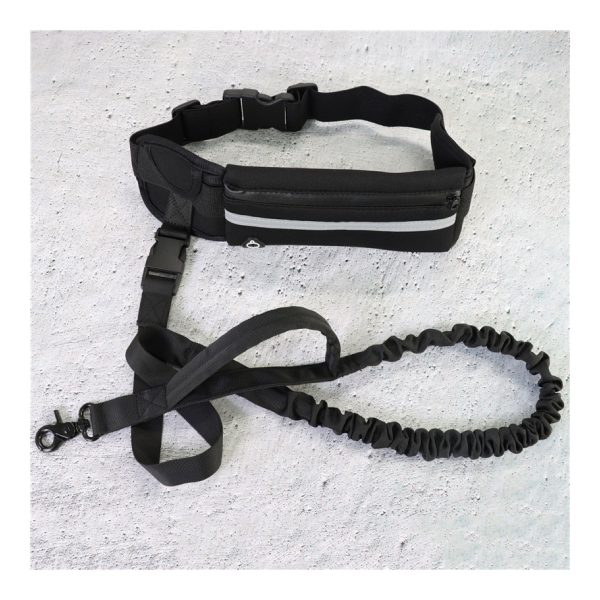 Hands Free Bungee Dog Leash - Angle Hands free dog leash shown with its waist belt