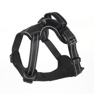 No pull reflective dog harness on a white background