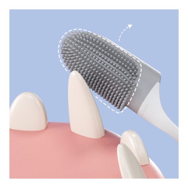 Silicone Dog Finger Toothbrush - Detail Close view of a silicone finger toothbrush for dogs