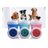 Silicone paw cleaner cups shown with dogs indoors